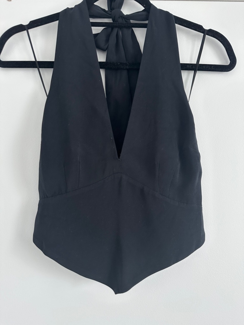 Abercrombie & Fitch black Vneck halter blouse
